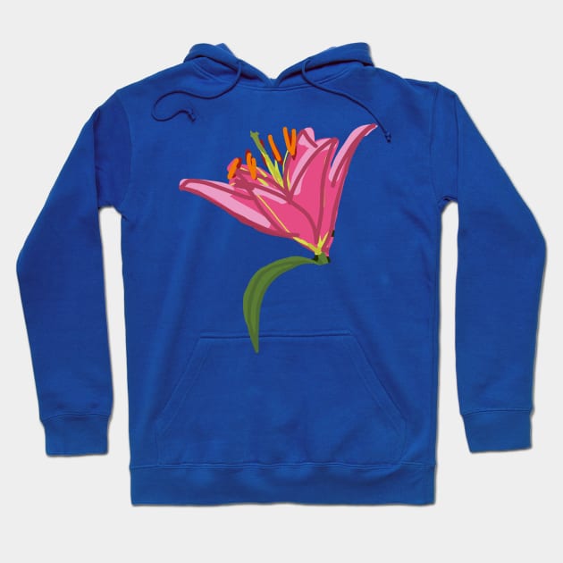 Stargazer Lily Flower Digital Painting Hoodie by ellenhenryart